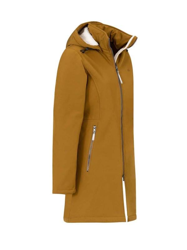 Softshell Winterjas Parka Dames Teddy Voering Tapenade - Maat 36-56 - SIGNE 