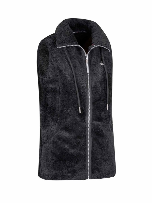 BJØRNSON Syrin Coral Fleece Bodywarmer Dames Zacht / 4 seizoenen - Zwart