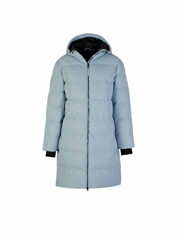BJØRNSON Thordis Winterjas Dames Warm Gewatteerd - Lichtgrijs-blauw