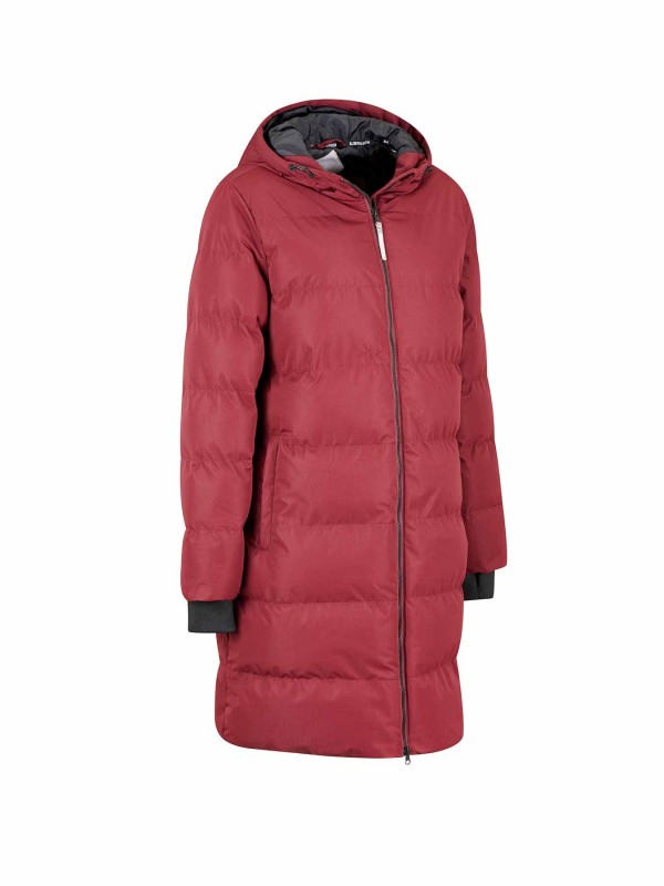 BJØRNSON Thordis Winterjas Dames Warm Gewatteerd - Rood-Bruin