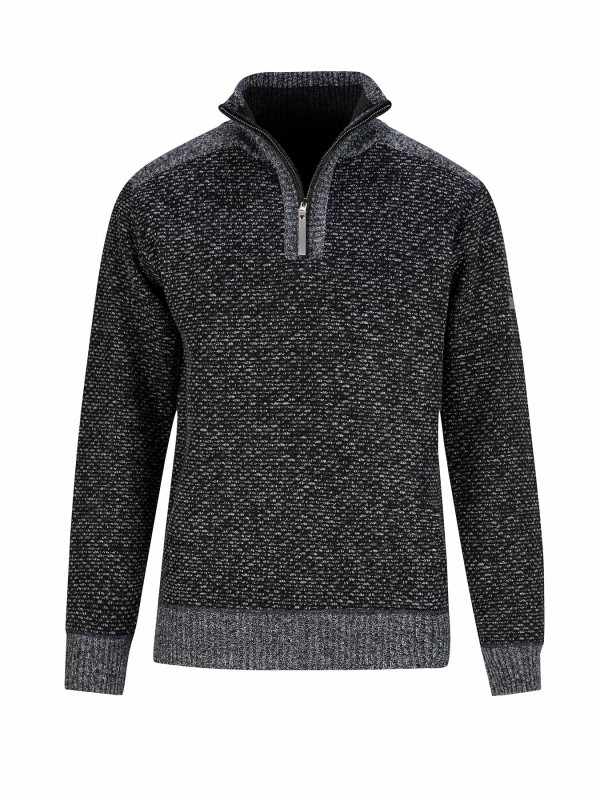 STØRVIK Fijn Gebreid Pullover (fleece-gevoerd) Heren Antraciet Grijs - S-4XL - THYMO