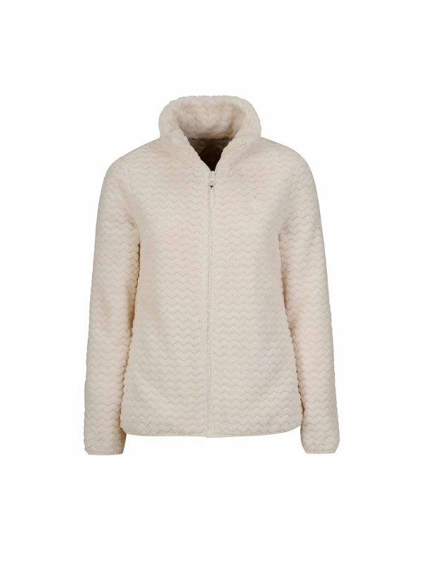 BJØRNSON Tindra Zigzag Fleece Vest Dames 4 seizoenen - Zacht - Off-White