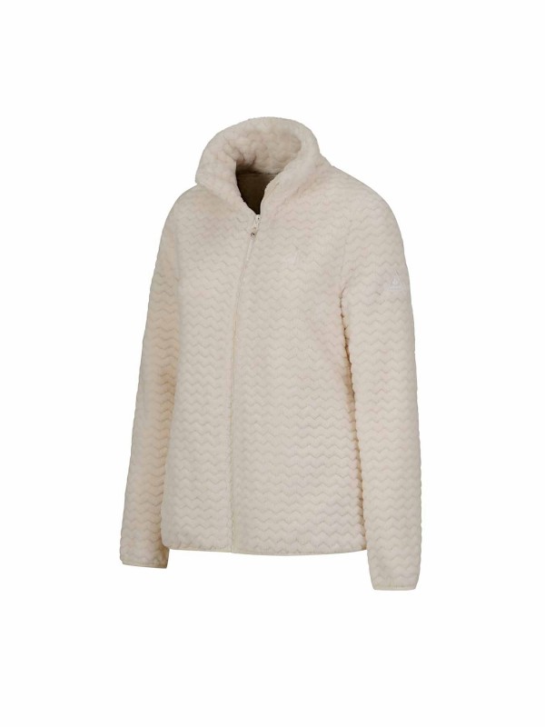 BJØRNSON Tindra Zigzag Fleece Vest Dames 4 seizoenen - Zacht - Off-White