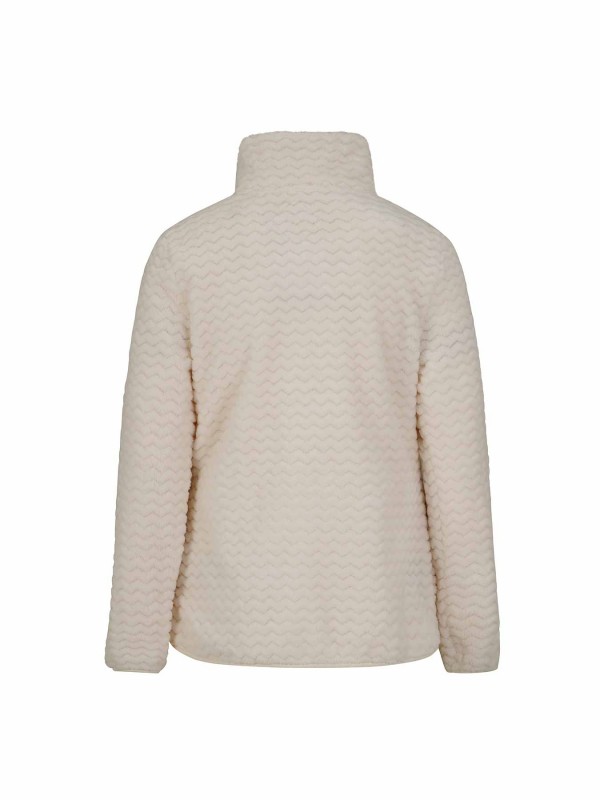 BJØRNSON Tindra Zigzag Fleece Vest Dames 4 seizoenen - Zacht - Off-White