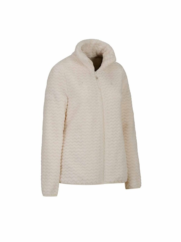 BJØRNSON Tindra Zigzag Fleece Vest Dames 4 seizoenen - Zacht - Off-White