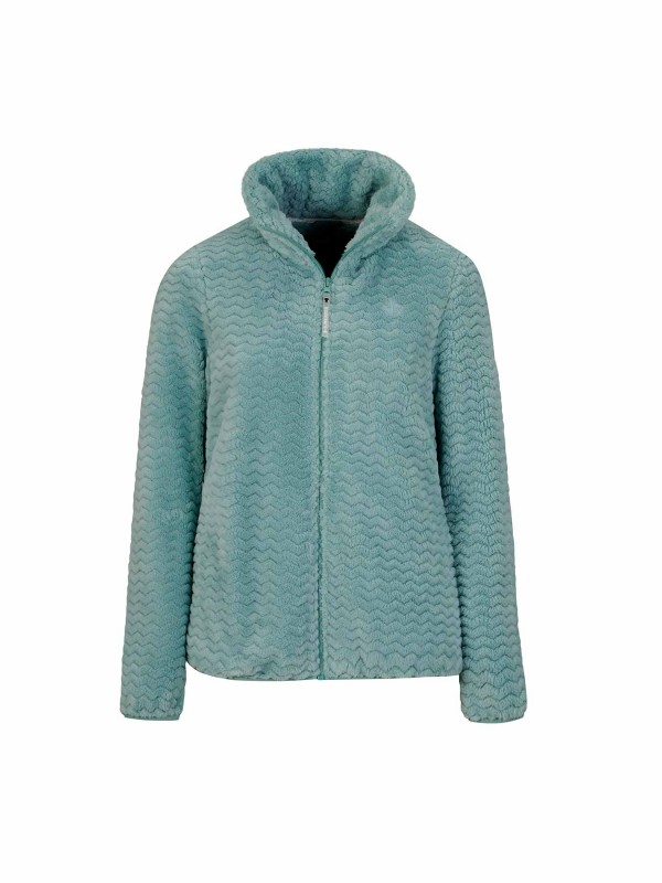 BJØRNSON Tindra Zigzag Fleece Vest Dames 4 seizoenen - Zacht - Zeegroen