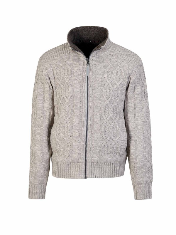 BJØRNSON Kabel Gebreid Wintervest (met teddyvoering) Heren Beige - VIGGO