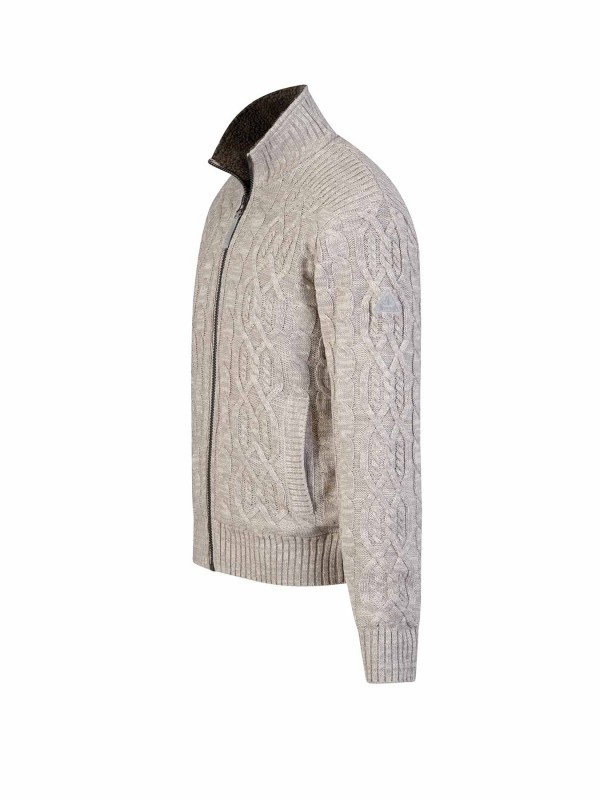 BJØRNSON Kabel Gebreid Wintervest (met teddyvoering) Heren Beige - VIGGO