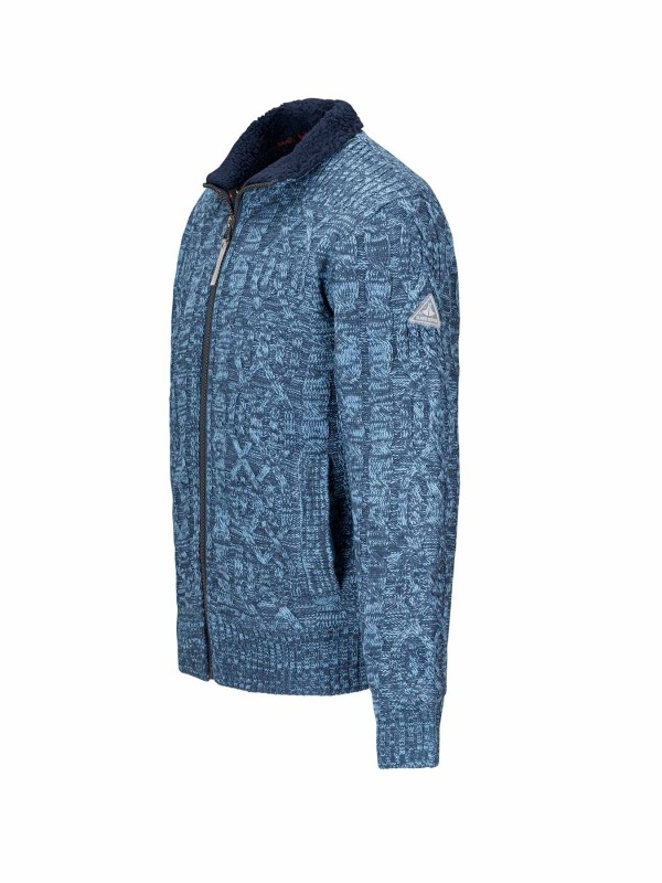 BJØRNSON Kabel Gebreid Wintervest (met teddyvoering) Heren Blauw - S-6XL - VIGGO