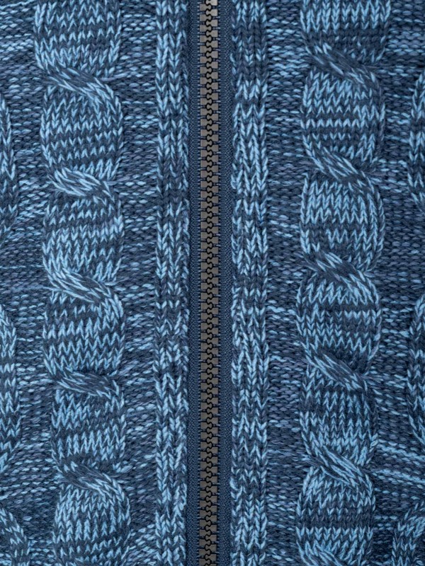 BJØRNSON Kabel Gebreid Wintervest (met teddyvoering) Heren Blauw - S-6XL - VIGGO