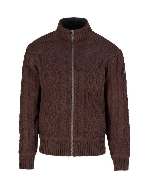 BJØRNSON Kabel Gebreid Wintervest (met teddyvoering) Heren Bruin - VIGGO