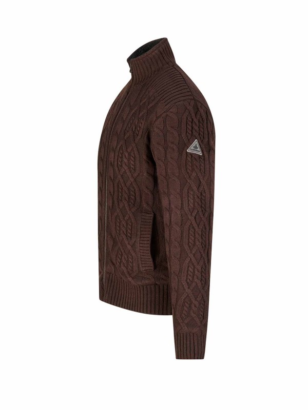 BJØRNSON Kabel Gebreid Wintervest (met teddyvoering) Heren Bruin - VIGGO