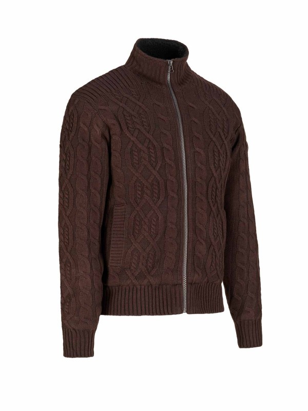 BJØRNSON Kabel Gebreid Wintervest (met teddyvoering) Heren Bruin - VIGGO