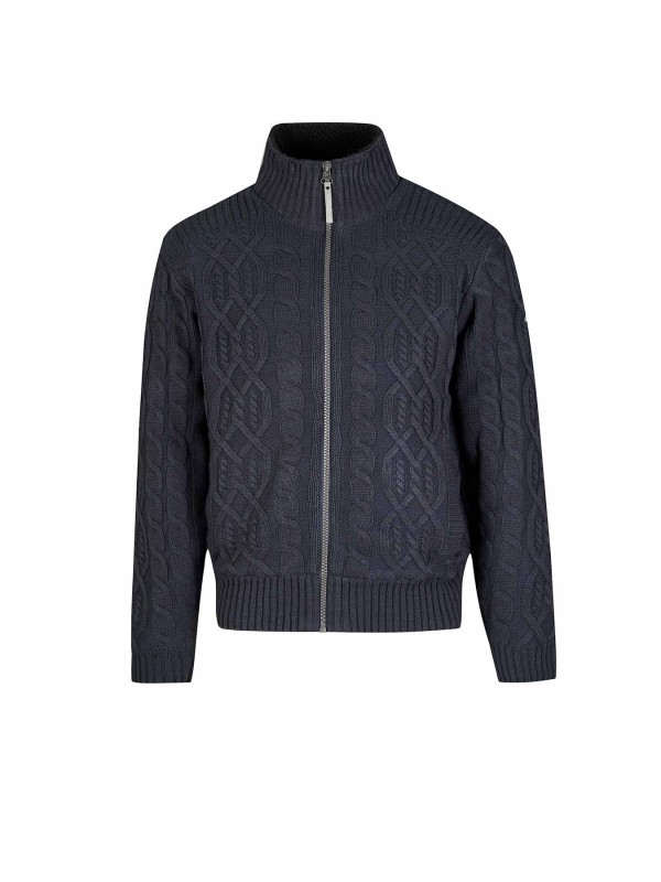 Kabel Gebreid Wintervest (met teddyvoering) Heren Donkerblauw - S-6XL - VIGGO