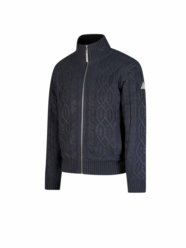 Kabel Gebreid Wintervest (met teddyvoering) Heren Donkerblauw - S-6XL - VIGGO