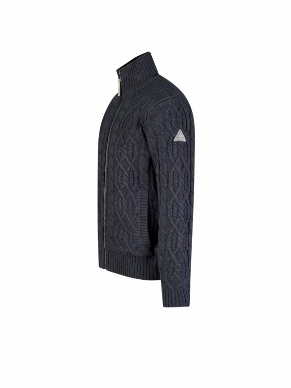 Kabel Gebreid Wintervest (met teddyvoering) Heren Donkerblauw - S-6XL - VIGGO