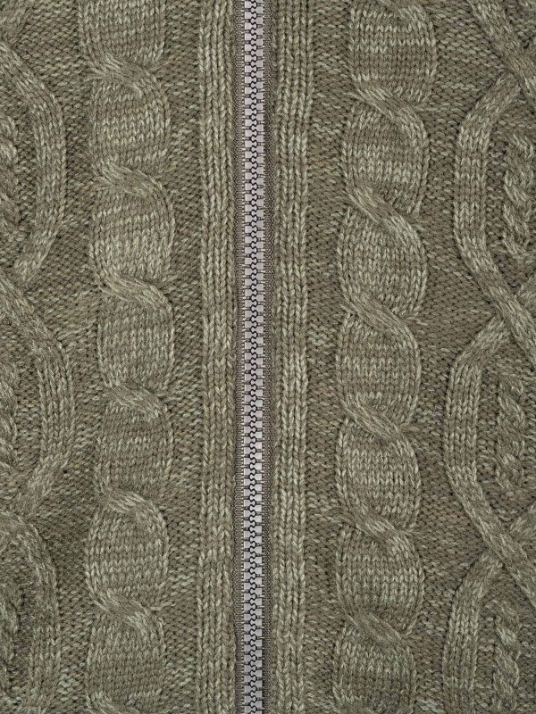 BJØRNSON Kabel Gebreid Wintervest (met teddyvoering) Heren Olijfgroen - S-6XL - VIGGO